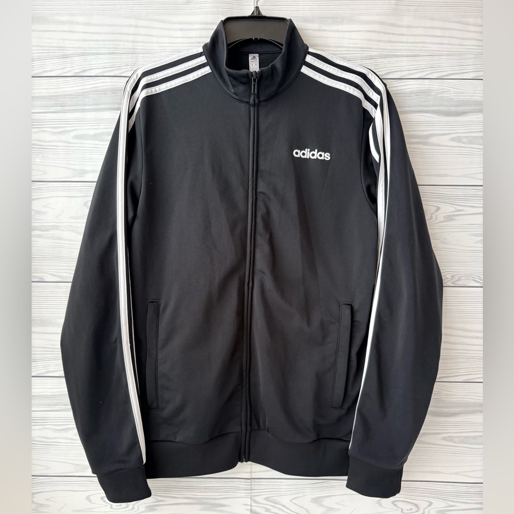 Adidas Black and White Mens Track Jacket